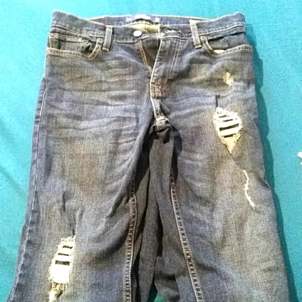 NEW HOLLISTER classic straight epic flex blue jeans 30x34